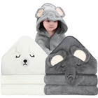 Ifcow 2pcs Baby Hooded Towels  Soft Cotton  Ultra Absorbent  31 5  X 31 5