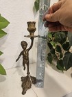 Vintage Cast Metal Cherub Candelabra