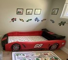 Kids Toddler Boys Race Car Twin Size Bed Frame Cama Para Ni  os Coche De Carreras