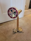 Kaleidoscope Double Wheel Oak Wood And Brass Stand Vintage