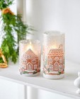 Raz 8  Gingerbread House Painted Frosted Christmas Containers Set Of 2