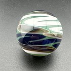 Contemporary Handmade Art Glass Marble 1 06  Swirl Mib With Uv Green  White  Etc