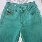Rare Vintage Exhaust Hip Hop Denim Jeans 90s Streetwear Green Color Size 30