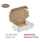 50 Pack 7x5x2in Small Shipping Boxes White Corrugated Cardboard