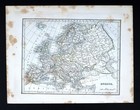 1835 Bradford Map Europe Spain Italy France Norway Sweden Denmark Germany Greece