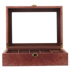 10-slot Watch Box Glass Top Vintage Display Jewelry Storage Organizer Case Wood