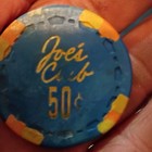Vintage Joe s Club San Jose Ca 50c Poker Chip Clay Fractional California 1960s