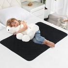 2 Pcs Washable Incontinence Bed Pad Reusable Underpad Black 24x36 Inch