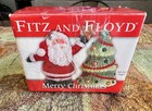 Fitz   Floyd Merry Christmas Santa   Tree Ceramic Salt   Pepper Shakers Set