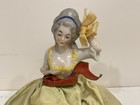 Antique Early 1900   s German Porcelain Half Doll Pin Cushion  Legs Attached  Cute