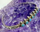 Vintage Child s Baby Navajo Sterling Silver Turquoise 5  Bracelet  4 93 Grams