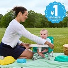 Portable Baby Booster Seat With Feeding Tray Indoor Outdoor Teal 6m-3y