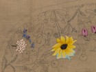 Vtg Rug Hooking Pattern Rare Karl Kraft Floral  Wildflower Oval Garden On Burlap