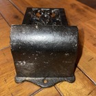 Vintage Black Cast Iron Wall Mount Match Holder Dispenser Safe   Striker