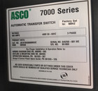 Asco 7000 Series Automatic Transfer Switch 600a 480v