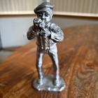 Signed Ricker Pewter Figurine Made In Usa Trumpet Player  5 24    Broken Trumpet