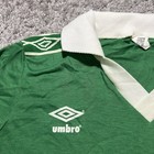 Vintage 70s Umbro L s Soccer Jersey Futbol Green White Large Rare Longsleeve