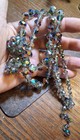 Vtg Laguna Facet Dbl Strand Aurora Borealis Crystal Necklace Clip Ear Set 21 