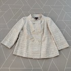 New Talbots Double Breasted Blazer Jacket Size 16 Metallic Gold Beige  229