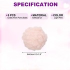 6 Pcs Crafts Pom Poms Balls   4-5cm  1 5-1 9inch  Yarn Pom Poms  Light Pink
