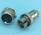 2 Pair Reverse Aviation Plug 3 Pins Gold Plated Pin Panel Connector 16mm Gx16-3