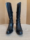 Vintage Costume National Cnc Black Leather Boots With Mid-heel