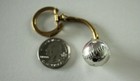 Vintage Baseball Ball Silver Plastic Ball Keychain Key Ring  30487