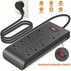 Power Strip Surge Protector 2100j  3 94ft 1 2m Extension Cord With 8 Outlet