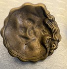 Antique Art Nouveau Aesthetic Brass Button Set 5 Sculpted Wave Organic 3 4 
