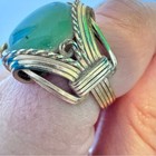 Vintage Gold Tone Green Stone Womens Ring Size 7 3 4 Estate Jewelry