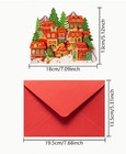 Popup Card-christmas Village Greeting Card With Snowman   Decorated Houses