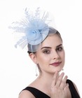 Haojing Women s Organza Church British Fascinator Medium  Hj28-light Blue