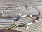 Coyote Teeth Beaded Necklace W  38 Special Cartridge - Tribal Design