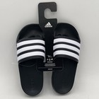 New   Adidas Adilette Men s Cushioned Slip-on Shower Sandal slide - Sport Black
