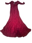 Women   s Rephyllis Formal Floral Lace Evening Maxi Dress Burgundy Size S Nwt