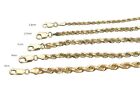 14kt  Solid Yellow Gold Rope Chain Necklace 1 8mm-5mm Mens Women 7 -30 