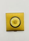 Vintage Art Deco Compact Powder Mirror Makeup Vanity Square W  Raised Inlay