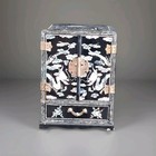 Vintage Korean Najeonchilgi Mother Of Pearl Jewelry Chest     Black Lacquer   