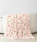 Reversible And Ultra-plush Flannel Fleece-winter Christmas Sherpa Throw- Lightwe