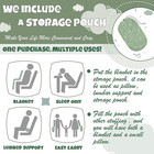 Sage Green Flannel Throw With Storage Pouch 300gsm Super Soft Fleece Stripe Patt