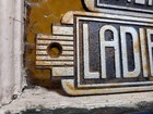 Vintage Art Deco Restroom Sign Mens Ladies Cast Iron Bar Restaurant Toilet Pair