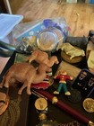 Vintage   Antique Junk Drawer Lot Estate Finds  Pins Toys Paper Cards Perfume  