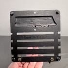 Vtg Metal God Bless Our Trailer Wall Hanging Key Holder Black   Yellow 4 75x5   