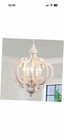 Wooden Farmhouse Chandelier  5 Lights Antique 5 Light White Chandelier