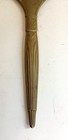 Vintage Antique Brass Art Nouveau Hand Mirror Beveled Glass Fluted Handle
