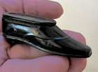 Victorian Antique 19th Century Hinged Lid Papier Mache Shoe Snuff Box Nice