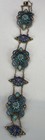 Antique Chinese Turquoise Silver Filigree Blue Enamel Bracelet 1960 s 7 5   -28 4g
