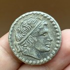 Very Rare   Exquisite Ancient Roman Greek Large Silver Coin Of Two King Images