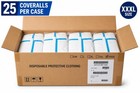 Disposable Coveralls Xxxl Case Of 25 With Hood   Boots Ppe Protective Suit