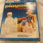 1982 Playmobil Color 3637 W  Box Missing Suitcase Uncolored 3 Figures Pig Etc